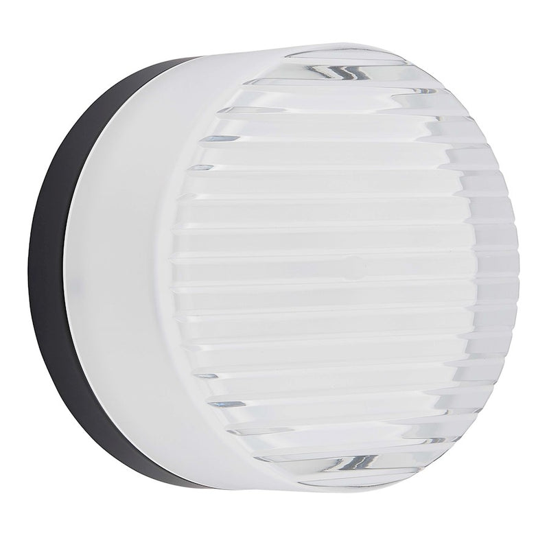 Dainolite Lucia 5in 1-Light Wall Sconce | Modern Matte Black and White Acrylic | Hallway & Living Room | 5 x 5 x 3 in | Model LUC-615LEDW-MB