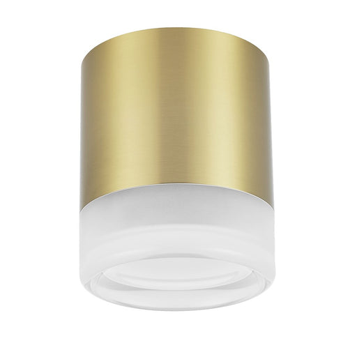 Dainolite Lucia 1 Light Flush Mount, Aged Brass/White
