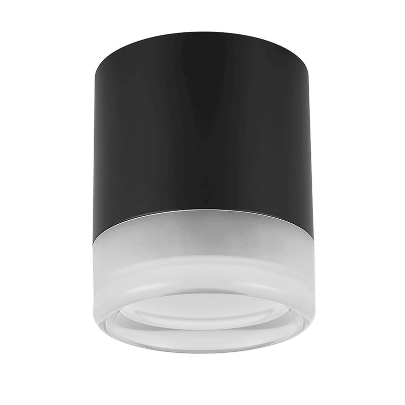 Dainolite Lucia 1 Light Flush Mount, Matte Black/White