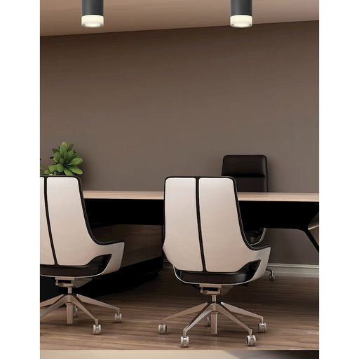 Dainolite Lucia 1 Light Flush Mount, Matte Black/White