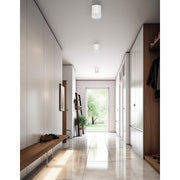 Dainolite Lucia 6in 1-Light Flush Mount | Modern Matte White and White Acrylic | Hallway & Bedroom | 5 x 5 x 6 in | Model LUC-715LEDFH-MW