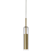 Dainolite Luna 12in 1-Light LED Pendant | Modern Aged Brass and Clear Glass | Kitchen Island & Dining Room | 2.5 x 2.5 x 12 in | Model LUN-1LEDP-AGB