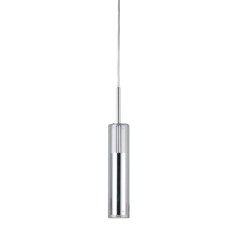 Dainolite Luna 12in 1-Light LED Pendant | Modern Polished Chrome and Clear Glass | Kitchen Island & Dining Room | Model LUN-1LEDP-PC
