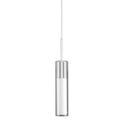 Dainolite Luna 2.5in 1-Light LED Pendant | Contemporary White Metal and Clear Glass | Kitchen & Dining Room | 2.5 x 2.5 x 12 in | Model LUN-1LEDP-WH