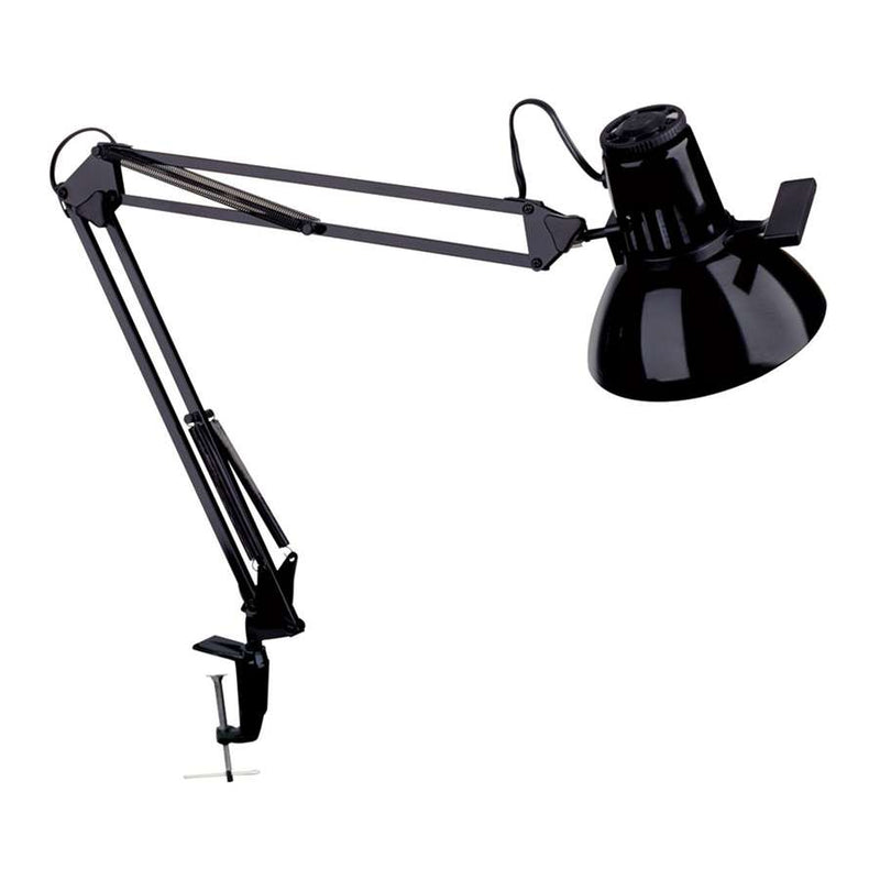 Dainolite Magnus 36in Clamp-On Task Lamp | Gloss Black Steel | Desk & Workshop Work Light | 36 x 7 x 4 in | Model MAGNUS-I-BK