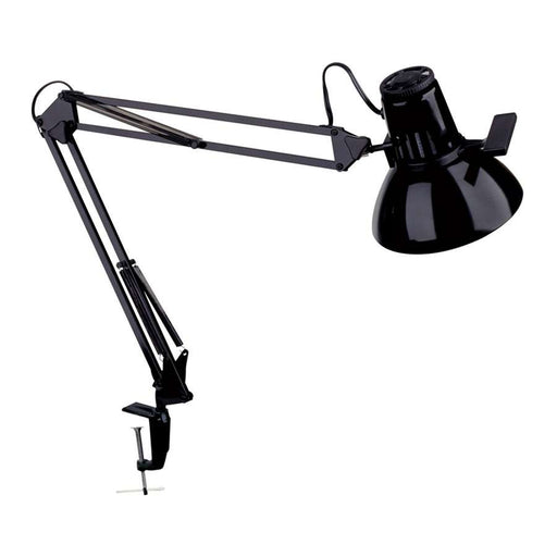 Dainolite Magnus 36in Clamp-On Task Lamp | Gloss Black Steel | Desk & Workshop Work Light | 36 x 7 x 4 in | Model MAGNUS-I-BK