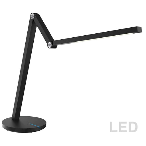 Dainolite Mantis 22in LED Desk Lamp | Modern Black Plastic and White Acrylic | Home Office & Reading Light | 450 Lumens | Model MAN-168LEDT-BK