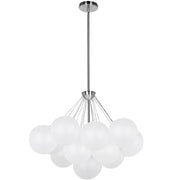 Dainolite Miles 27in 4-Light Chandelier | Contemporary Polished Chrome and White Glass | Living Room & Dining Room | Model MLS-274C-PC-FR