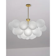 Dainolite Miles 36in 8-Light Chandelier | Contemporary Opal White Glass and Aged Brass | Dining Room & Living Room | Model MLS-358C-AGB-FR