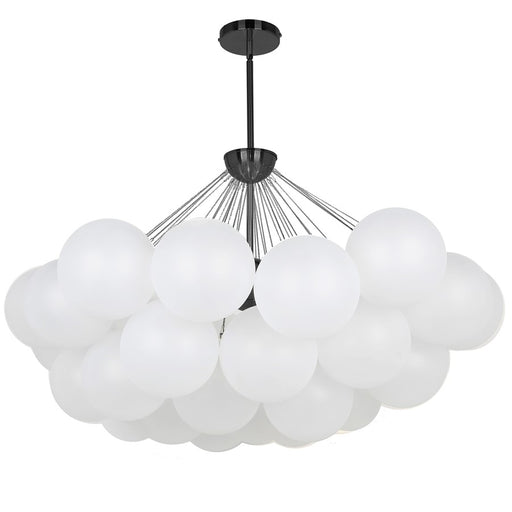 Dainolite Miles 36in 8-Light Chandelier | Contemporary Opal White Glass and Matte Black | Dining Room & Living Room | Model MLS-358C-MB-FR
