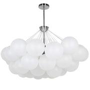 Dainolite Miles 36in 8-Light Chandelier | Contemporary Opal White Glass and Polished Chrome | Dining Room & Living Room | Model MLS-358C-PC-FR