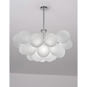 Dainolite Miles 36in 8-Light Chandelier | Contemporary Opal White Glass and Polished Chrome | Dining Room & Living Room | Model MLS-358C-PC-FR
