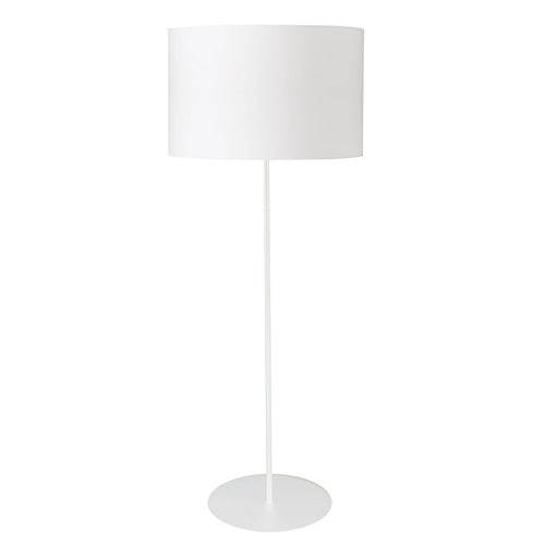 Dainolite Maine 22in 1-Light Drum Floor Lamp | Matte White Painted Metal and White Shade | Living Room & Bedroom Reading Light | 22 | Model MM221F-WH-790