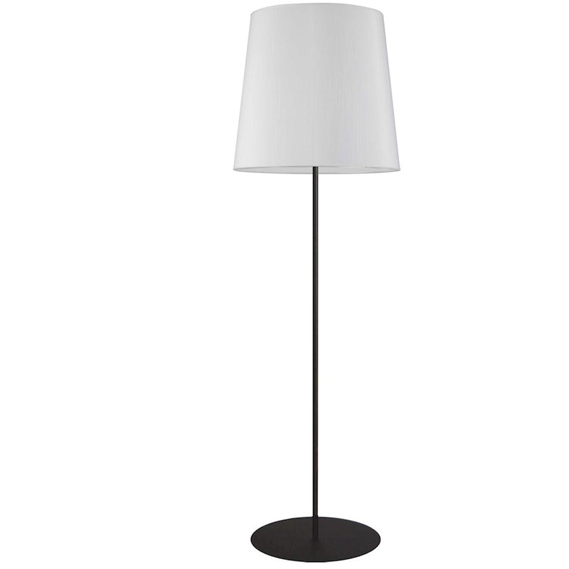 Dainolite MM681F 68in 1-Light Floor Lamp | Transitional Matte Black and White Fabric Shade | Living Room & Bedroom | Model MM681F-BK-790