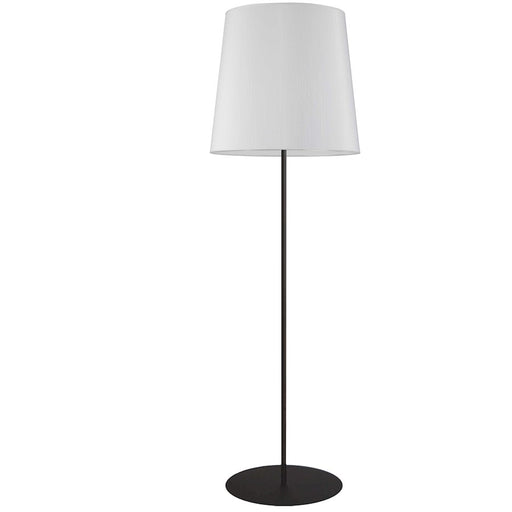 Dainolite MM681F 68in 1-Light Floor Lamp | Transitional Matte Black and White Fabric Shade | Living Room & Bedroom | Model MM681F-BK-790