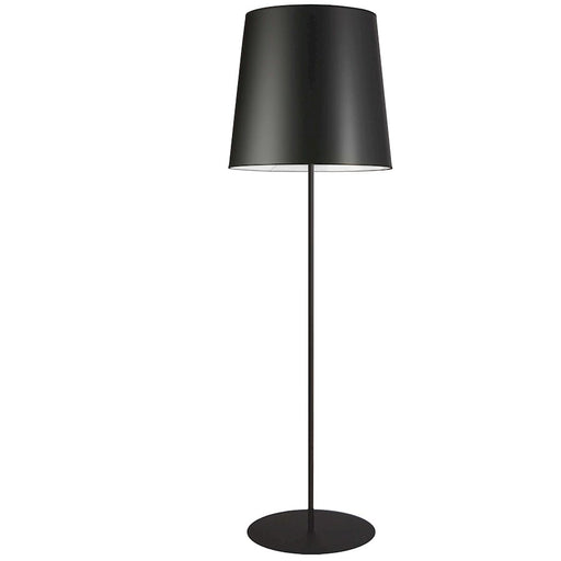 Dainolite MM681F 68in 1-Light Floor Lamp | Transitional Matte Black and Black Fabric Shade | Living Room & Bedroom | Model MM681F-BK-797