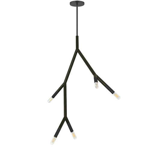 Dainolite Morgan 21in 5-Light Pendant | Transitional Matte Black Metal | Kitchen Island & Dining Room | 21 x 7.75 x 29 in | Model MOR-125P-MB