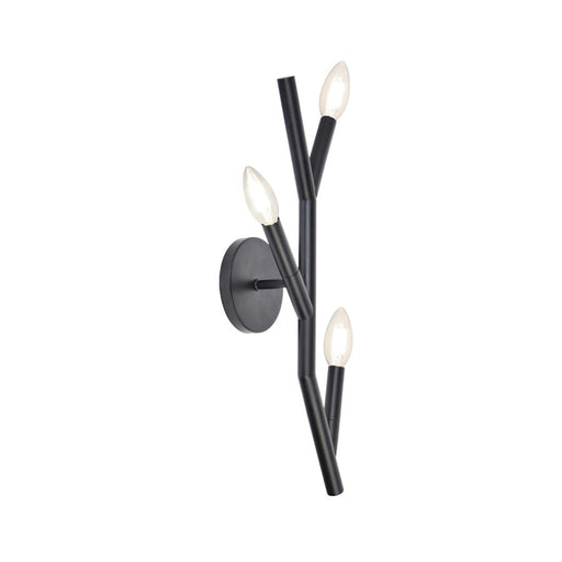Dainolite Morgan 20in 3-Light Wall Sconce | Transitional Matte Black Metal | Bedroom & Hallway Accent | 8.5 x 4 x 20 in | Model MOR-203W-MB