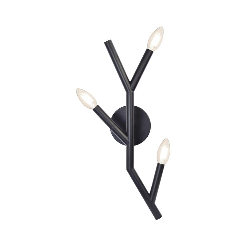 Dainolite Morgan 20in 3-Light Wall Sconce | Transitional Matte Black Metal | Bedroom & Hallway Accent | 8.5 x 4 x 20 in | Model MOR-203W-MB