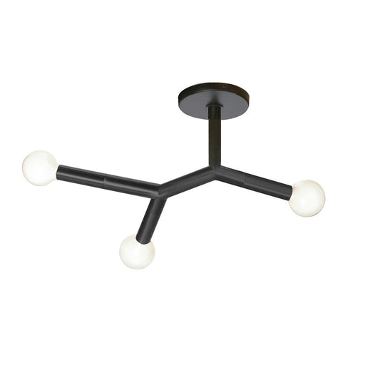 Dainolite Morgan 21in 3-Light Semi-Flush Mount | Transitional Matte Black Metal | Hallway & Bedroom Ceiling Light | Model MOR-213SF-MB