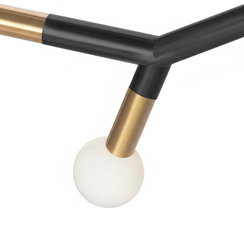 Dainolite Morgan 21.75in 3-Light Semi Flush Mount | Transitional Matte Black Metal and Aged Brass Accents | Bathroom & Entryway | Model MOR-213SF-MB-AGB