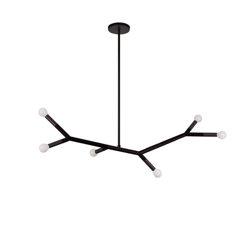 Dainolite Morgan 39in 6-Light Horizontal Pendant | Transitional Matte Black Metal | Kitchen Island & Dining Room | Model MOR-396HP-MB