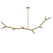 Dainolite Morgan 60in 8-Light Horizontal Pendant | Transitional Aged Brass Metal | Kitchen Island & Dining Room | Model MOR-608HP-AGB