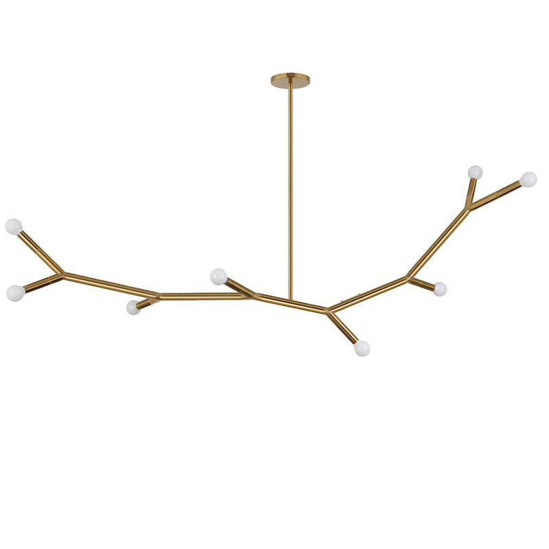 Dainolite Morgan 60in 8-Light Horizontal Pendant | Transitional Aged Brass Metal | Kitchen Island & Dining Room | Model MOR-608HP-AGB