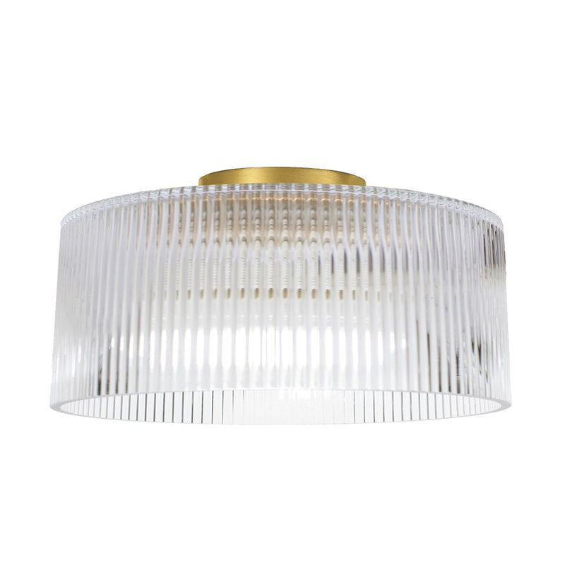 Dainolite Nadine 1 Light 11.75" Flush Mount, Aged Brass/Clear
