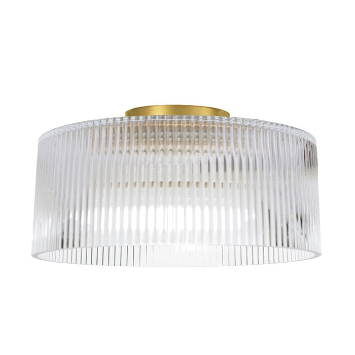 Dainolite Nadine 1 Light 11.75" Flush Mount, Aged Brass/Clear - NAD-123FH-AGB-FL