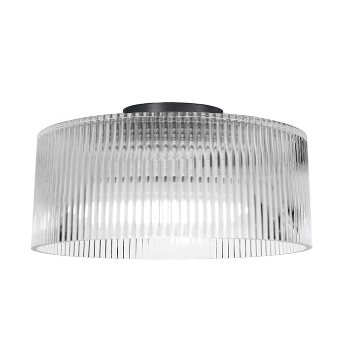 Dainolite Nadine 1 Light 11.75" Flush Mount, Black/Clear - NAD-123FH-MB-FL