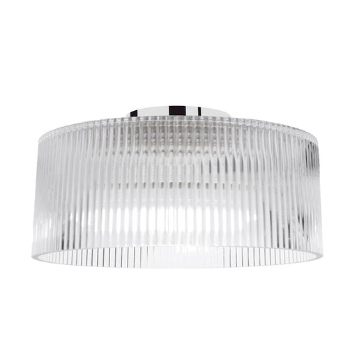 Dainolite Nadine 1 Light 11.75" Flush Mount, Chrome/Clear - NAD-123FH-PC-FL