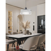 Dainolite Nadine 12in 1-Light Pendant | Transitional Matte Black and Clear Glass | Kitchen Island & Dining Room | Model NAD-123P-MB-FL