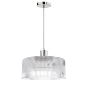 Dainolite Nadine 12in 1-Light Pendant | Transitional Polished Chrome and Clear Glass | Kitchen Island & Dining Room | Model NAD-123P-PC-FL