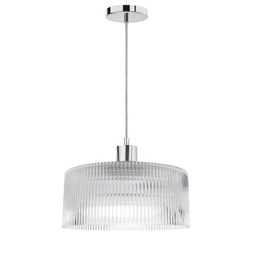 Dainolite Nadine 12in 1-Light Pendant | Transitional Polished Chrome and Clear Glass | Kitchen Island & Dining Room | Model NAD-123P-PC-FL