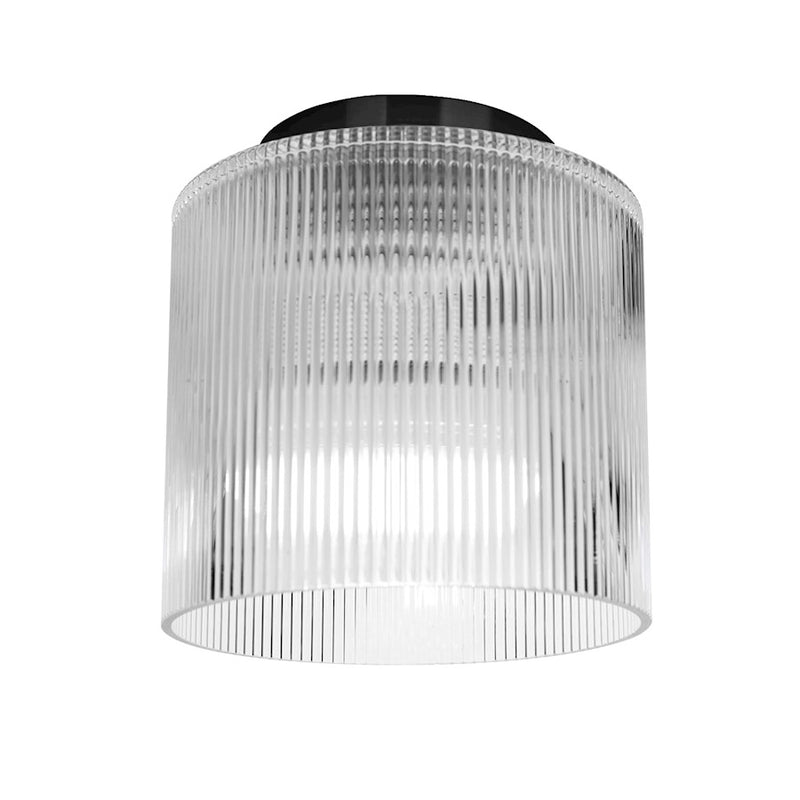 Dainolite Nadine 1 Light 7" Flush Mount, Matte Black/Clear