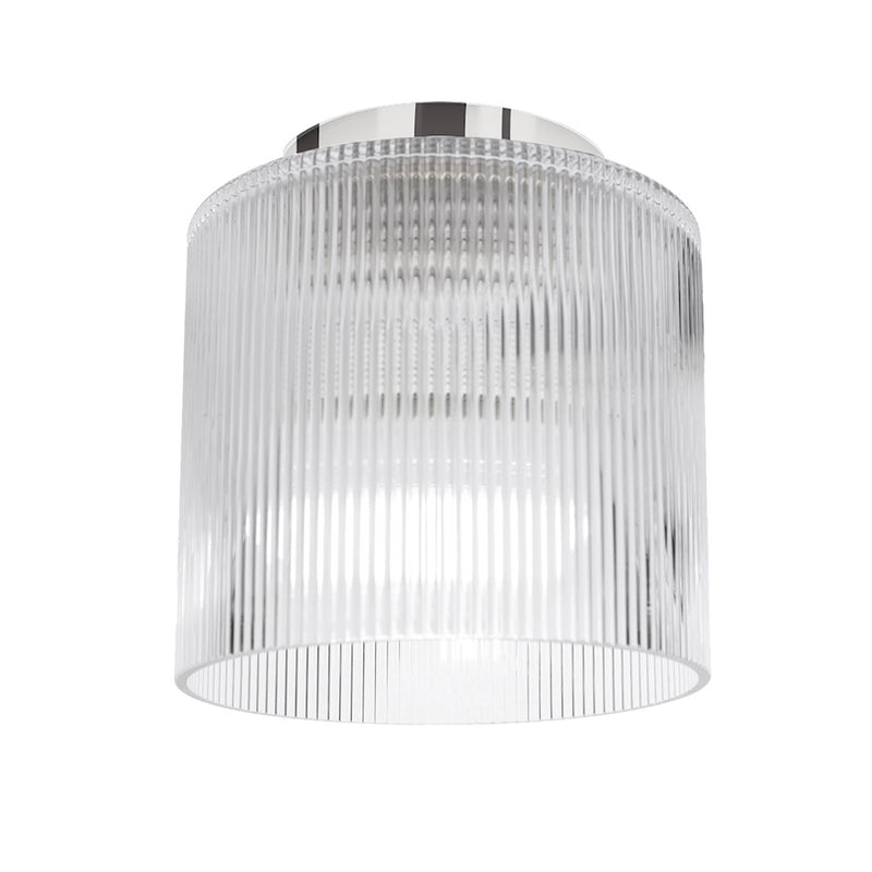Dainolite Nadine 1 Light 7" Flush Mount, Polished Chrome/Clear