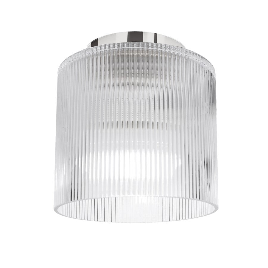 Dainolite Nadine 1 Light 7" Flush Mount, Polished Chrome/Clear - NAD-71FH-PC-FL