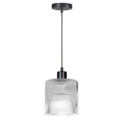 Dainolite Nadine 7in 1-Light Pendant | Transitional Matte Black and Clear Glass | Kitchen Island & Dining Room | 7 x 7 x 7 in | Model NAD-71P-MB-FL