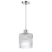 Dainolite Nadine 7in 1-Light Pendant | Transitional Polished Chrome and Clear Glass | Kitchen Island & Dining Room | Model NAD-71P-PC-FL