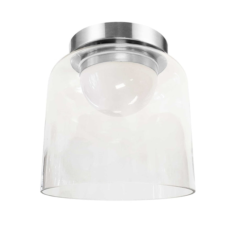 Dainolite Nadine 7in 1-Light LED Flush Mount | Transitional Polished Chrome and Clear Glass | Bedroom & Hallway | 7 x 7 x 7 in | Model NAD-810LEDFH-PC