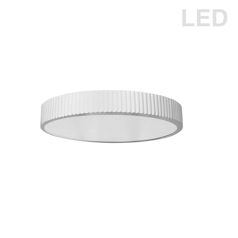 Dainolite Nabisco 18in 1-Light LED Flush Mount | Transitional Matte White and Frosted Acrylic | Bedroom & Hallway | Model NBO-1830LEDFH-MW