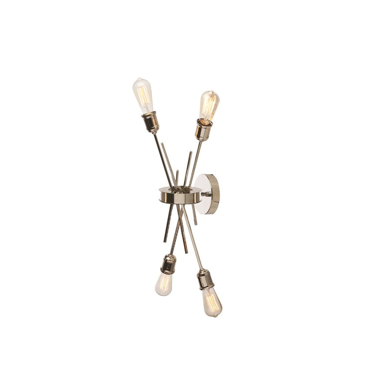 Dainolite Nebraska 11in 4-Light Wall Sconce | Transitional Burnished Chrome Steel | Hallway & Bathroom Accent | 11 x 6 x 19 in | Model NEB-194W-BC
