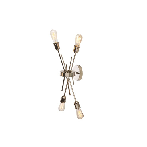 Dainolite Nebraska 11in 4-Light Wall Sconce | Transitional Burnished Chrome Steel | Hallway & Bathroom Accent | 11 x 6 x 19 in | Model NEB-194W-BC