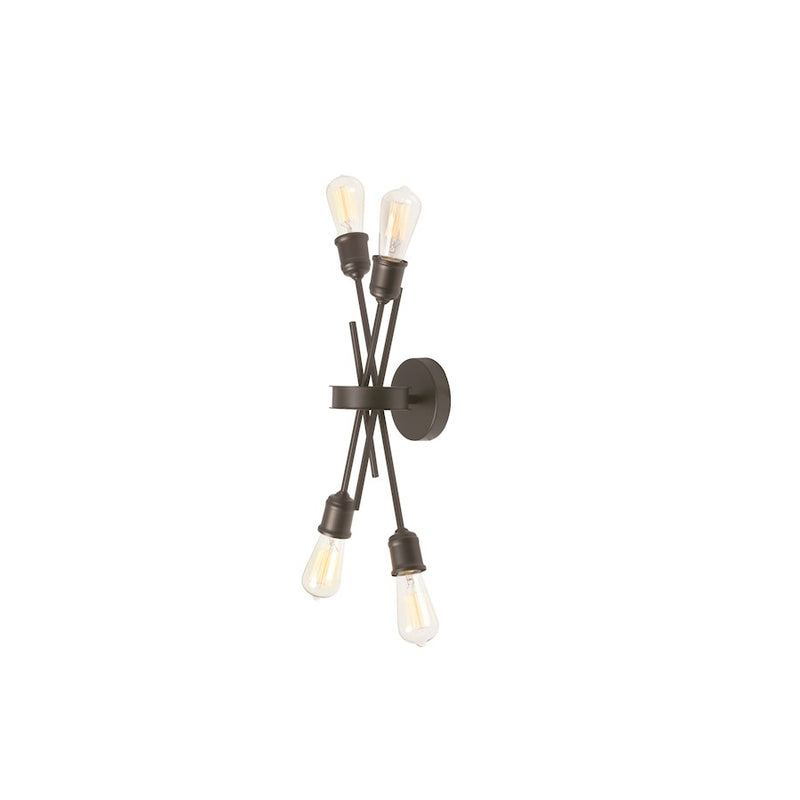 Dainolite Nebraska 11in 4-Light Wall Sconce | Transitional Espresso Painted Steel | Hallway & Bathroom Accent | 11 x 6 x 19 in | Model NEB-194W-ES