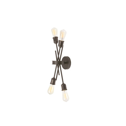 Dainolite Nebraska 11in 4-Light Wall Sconce | Transitional Espresso Painted Steel | Hallway & Bathroom Accent | 11 x 6 x 19 in | Model NEB-194W-ES