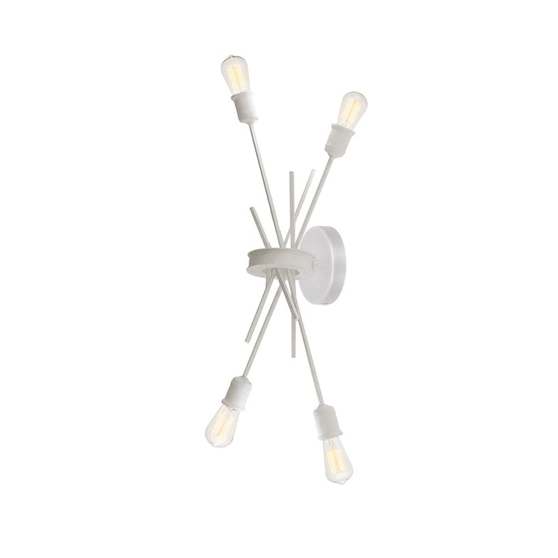 Dainolite Nebraska 11in 4-Light Wall Sconce | Transitional Matte White Painted Metal | Hallway & Bathroom Accent | 11 x 6 x 19 in | Model NEB-194W-WH