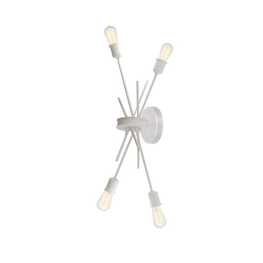 Dainolite Nebraska 11in 4-Light Wall Sconce | Transitional Matte White Painted Metal | Hallway & Bathroom Accent | 11 x 6 x 19 in | Model NEB-194W-WH