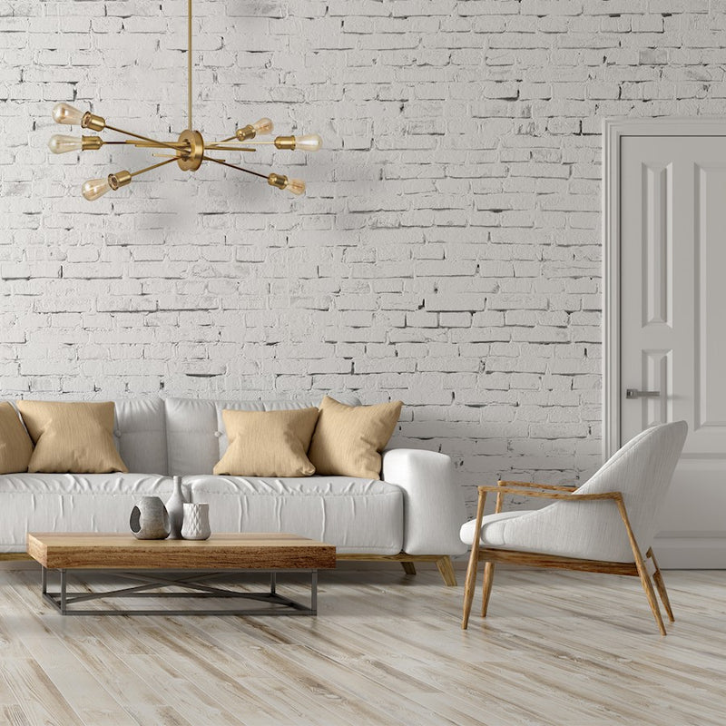 Dainolite Nebraska 32in 6-Light Pendant | Transitional Aged Brass Metal | Kitchen Island & Dining Room | 32 x 16 x 16 in | Model NEB-326HP-AGB