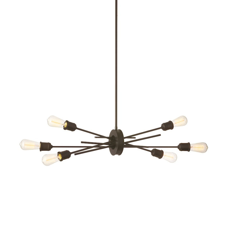 Dainolite Nebraska 32in 6-Light Pendant | Industrial Espresso Painted Steel | Kitchen Island & Dining Room | 16 x 32 x 16 in | Model NEB-326HP-ES